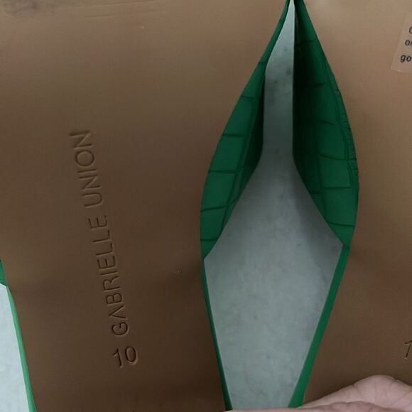 Gabrielle Union Dayanara Croc Embossed Heel Mule worn on photo Shoot SZ 10 - Picture 10 of 13